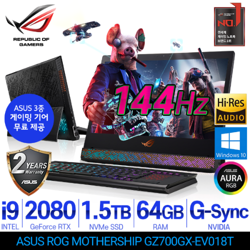 ASUS ROG MOTHERSHIP GZ700GX-EV018T i9-9980HK/64GB/SSD1.5TB/RTX2080/Win10