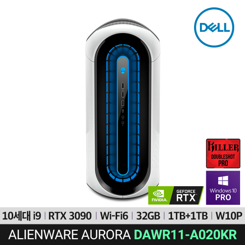 [예약판매] DELL ALIENWARE AURORA R11-DAWR11-A020KR CPU i9/RTX3090 하이엔드 게이밍 데스크탑