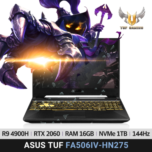 [예약판매] ASUS 게이밍노트북 TUF FA506IV-HN275 R9 4900H 르누아르 탑재! NVMe SSD 1TB / 램16G / RTX2060 / 144Hz