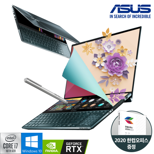 [30대한정 파격 349만] 4K 듀얼 터치화면 그래픽작업&amp;게이밍! 노트북 ASUS 젠북 프로듀오 UX581LV-H2030TS i7/RTX 2060/램32G/NVMe SSD 1T/윈10홈
