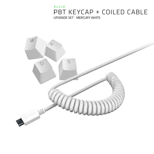 레이저코리아 Razer PBT Keycap Colied Cable Set - Mercury 영문 키캡 코일케이블 세트