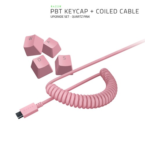 Razer PBT Keycap Colied Cable Set - Quartz 영문 키캡 코일케이블 세트