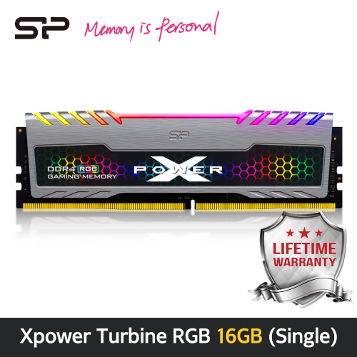 [실리콘파워] Xpower Turbine RGB RAM DDR4 16GB 25600 CL16 Single 게이밍 데스크탑 메모리