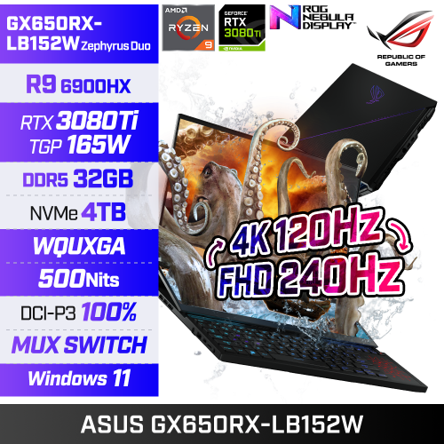 ASUS ROG 제피러스듀오 16 GX650RX-LB152W 게이밍노트북R9-6900HX/윈11/RTX3080Ti