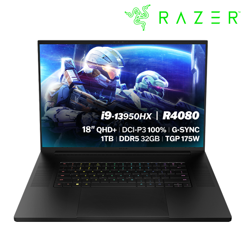 [레이저 신제품 출시] RAZER BLADE 18 13Gen R4080 QHD 게이밍노트북 i9-13950HX/32GB/1TB/RTX4080/G-Sync